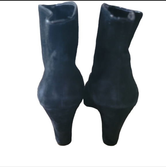 Nine West Black Suede Heeled Booties 10.5 - Picture 2 of 5